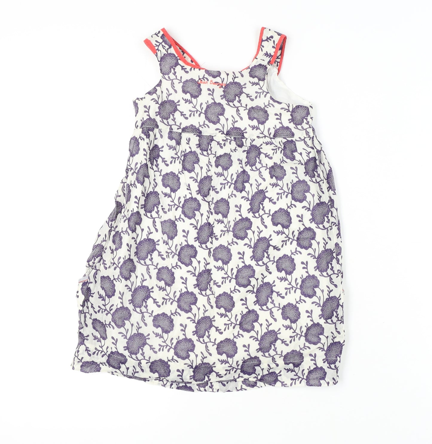 Jean Bourget Girls A-Line Floral Cotton Dress Size 6 Sleeveless