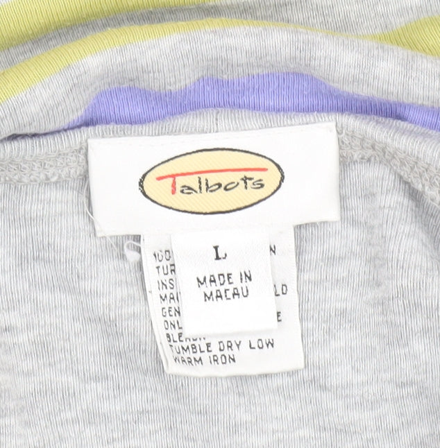 Talbots Women's Large Multicoloured Striped Cotton Top