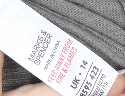 Marks and Spencer Women's Grey Knit Open Front Vest Size 14