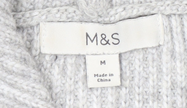 Marks and Spencer Grey Hooded Jumper M