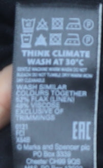 Marks & Spencer Women's Black Wide-Leg Linen Trousers