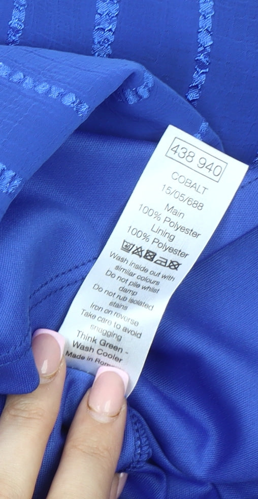 M&Co Women's Blue Cropped Blouse Size 24