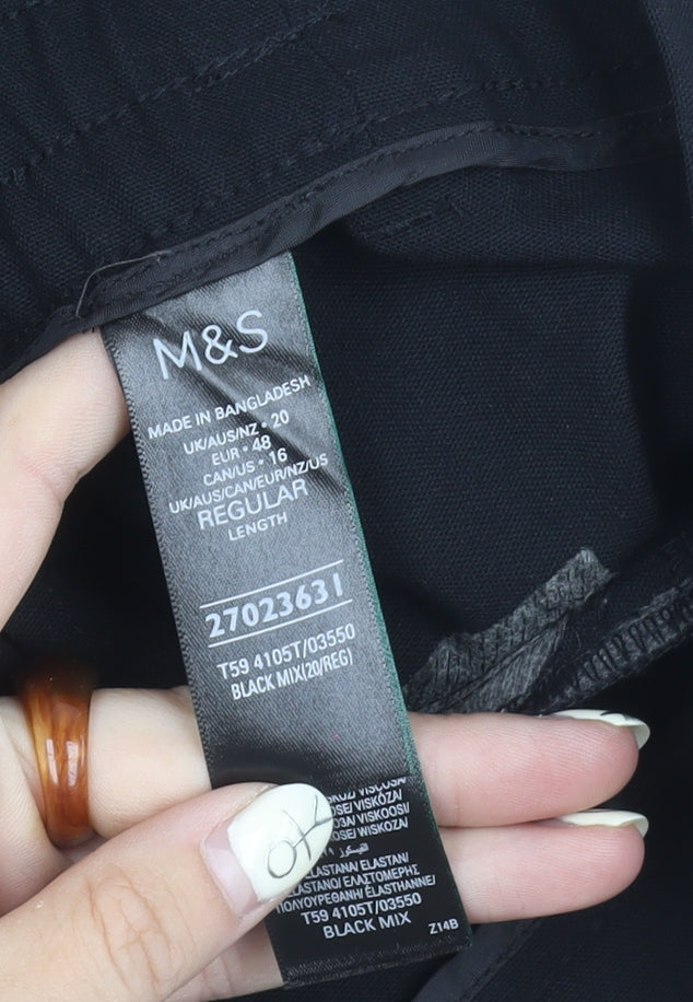 Marks and Spencer Women's Black Trousers Size 20 Regular