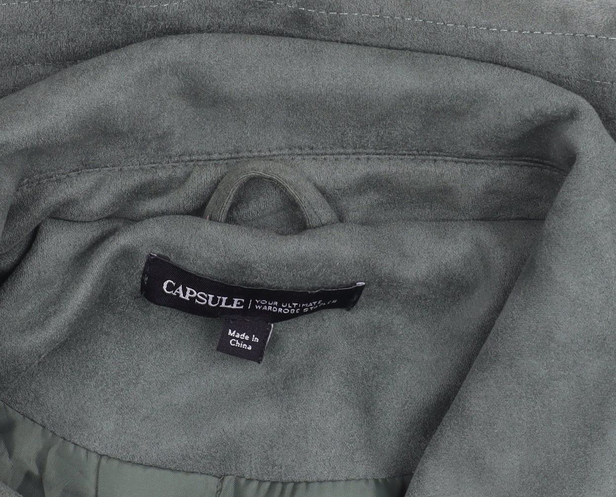 Capsule Women's Plus Size Green Biker Jacket UK 26