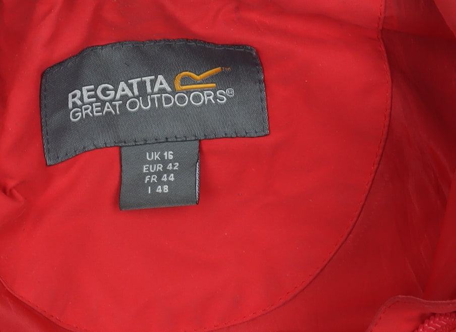 Regatta Women's Red Waterproof Rain Jacket Size 16