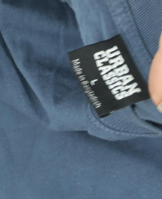 Urban Classics Men's Blue L Cotton T-Shirt