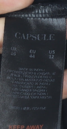 Capsule Women's Black Sleeveless Dress Size 16