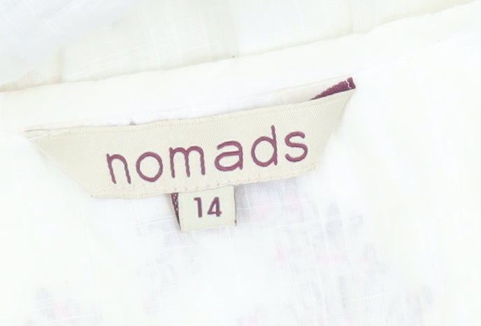 Nomads Women's White Embroidered Tunic Size 14