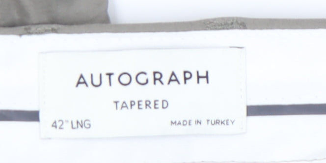 Marks and Spencer Men's Beige Tapered Trousers 42" Long