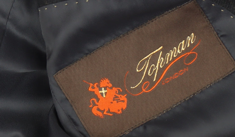 Topman Grey Men's Blazer 38 Regular Fit Striped Formal