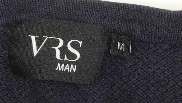 VRS Men's Blue Cotton Pullover Jumper M