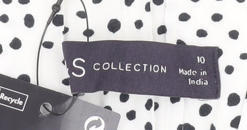 Marks and Spencer Women's Black Polka Dot Trousers Size 10