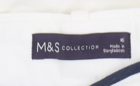 Marks & Spencer White Women's Trousers Size 16