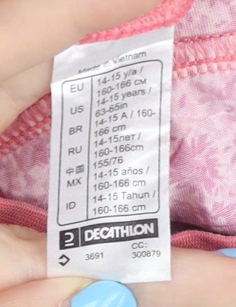 Decathlon Girls Pink Short Sleeve Activewear Top - Size 14-15