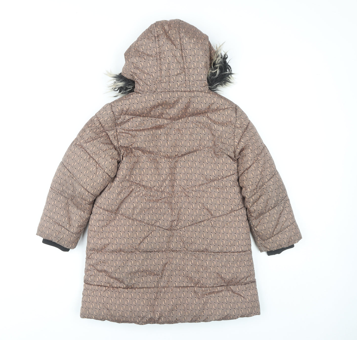 Next Girls Brown Puffer Jacket, 5 Years, Hooded Winter Coat