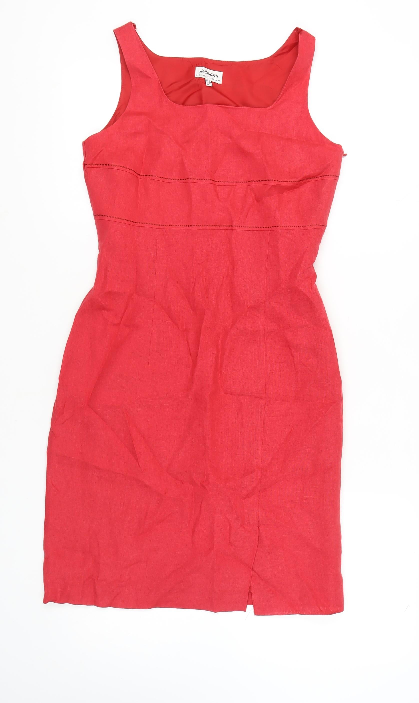 Steilmann Women's Red Linen Sheath Dress UK 10 – Preworn
