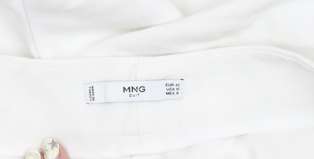 MNG White Straight Women's Trousers Size 14
