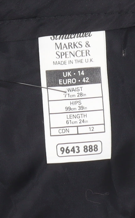 Marks & Spencer Women's Black Pencil Skirt, Size 14