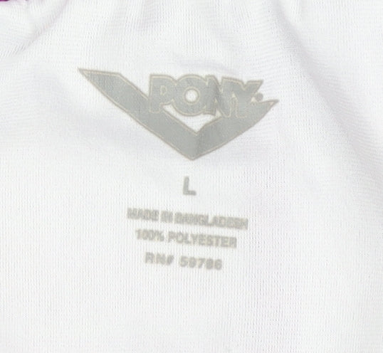 PONY Women's Purple Athletic Shorts L Striped