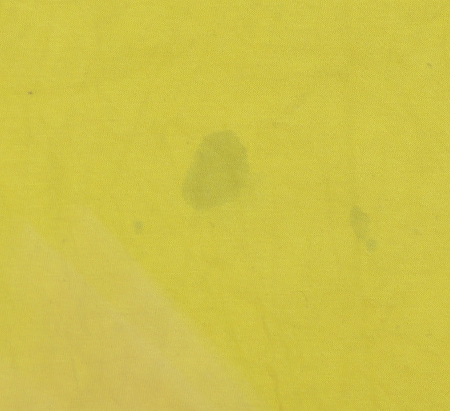 Nike Men's Yellow S Cotton Logo T-Shirt