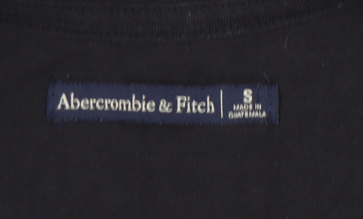 Abercrombie & Fitch Men's Black Crew Neck T-Shirt, Size S