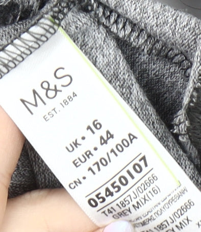 M&S Women's Grey Animal Print Dress Size 16