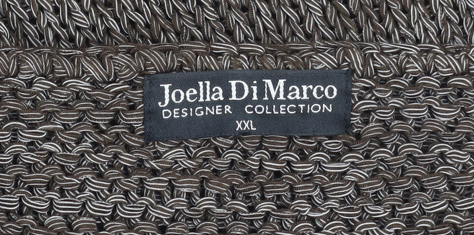 Joella Di Marco Women's Brown Wrap Jumper V-Neck XL