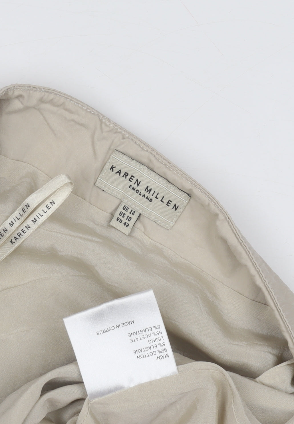 Karen Millen Women's Beige Pleated Skirt Size 14