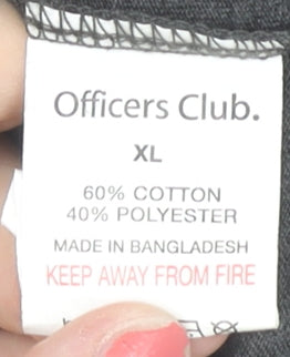 Officers Club Men's Grey XL Sporty Graphic T-Shirt