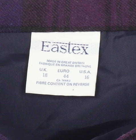 Eastex Women’s Multicoloured Plaid Skirt, Size 18, Pleated