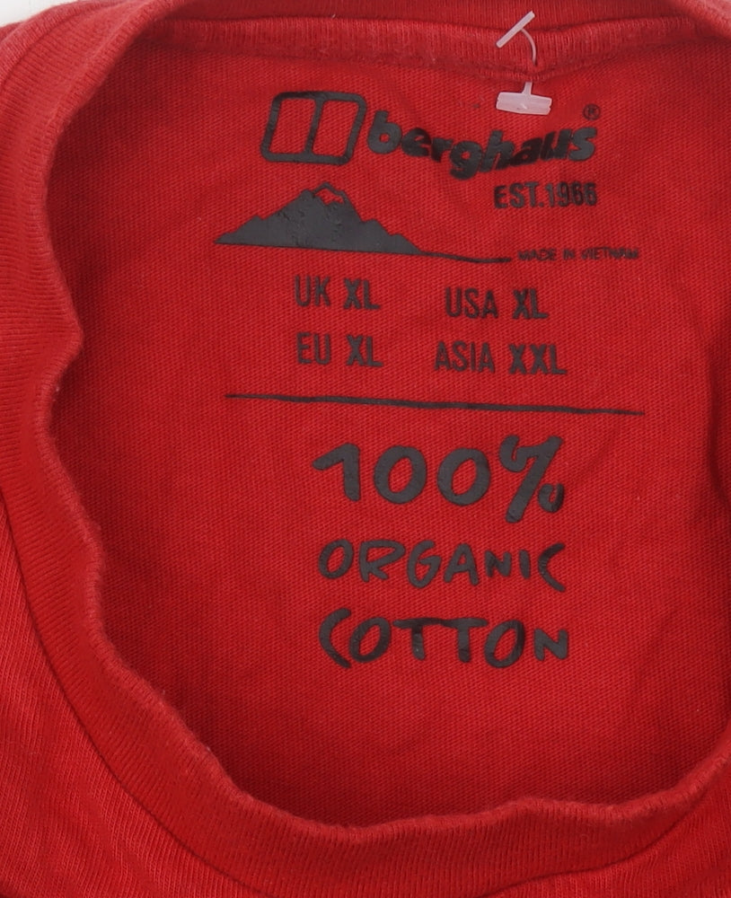 Berghaus Men's Red Organic Cotton Logo T-Shirt XL