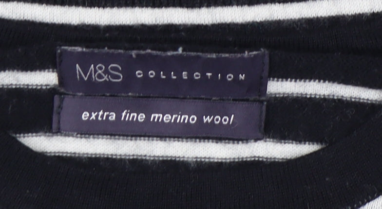Marks and Spencer Women's Black Striped Pullover Jumper