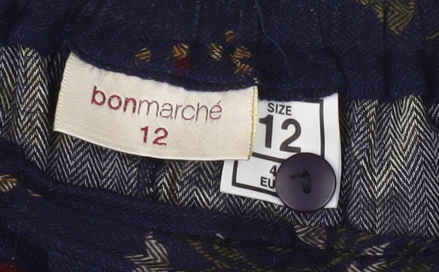 Bonmarché Women's Blue Floral Skirt Size 12