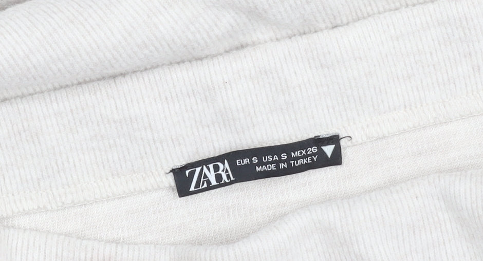 Zara Women's Ivory Pencil Skirt, Size 10, Polyester Cotton