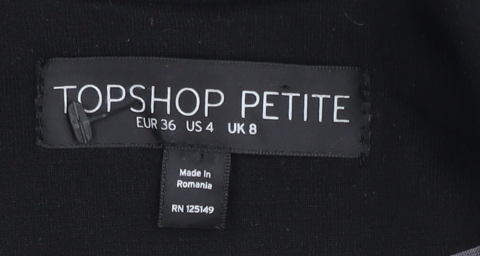 Topshop Women’s Petite Black Blazer, Size 8, Lined, Excellent