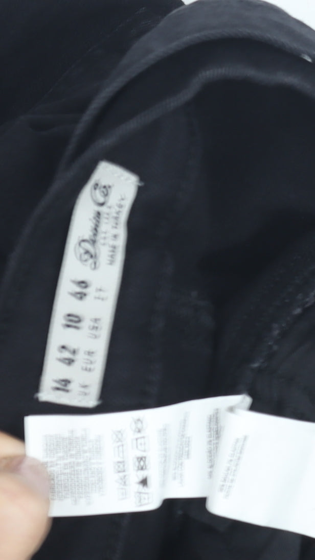 Desires Women's Black Pencil Denim Skirt, Size 14