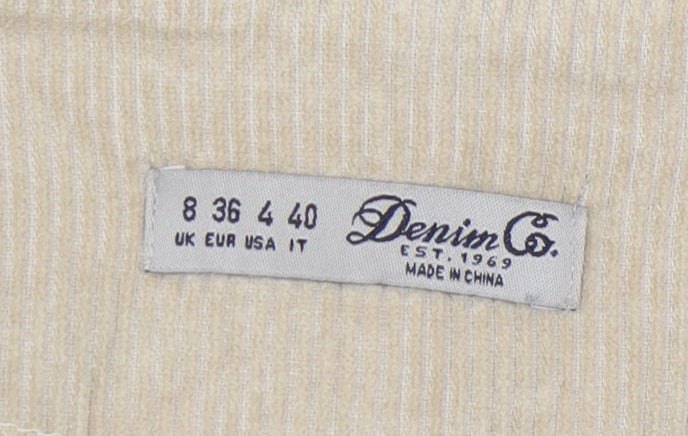 Denim Co. Women's Beige Corduroy A-Line Skirt Size 8