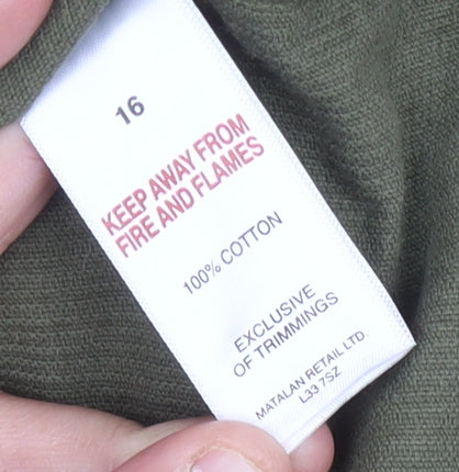 Matalan Women Green Shirt Dress Size 16