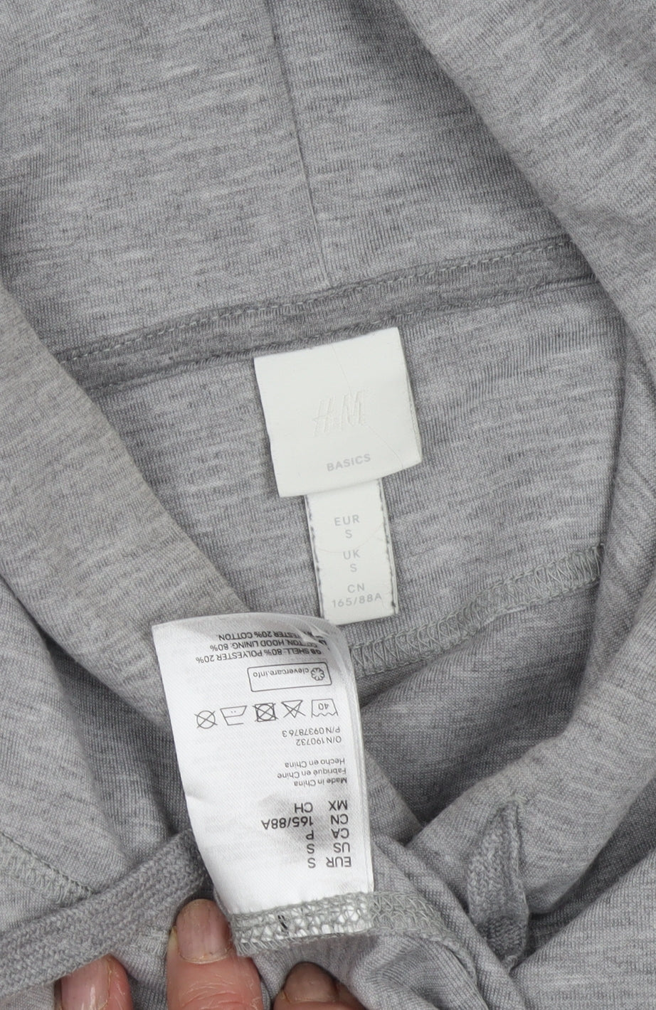 H&M Men's Grey Hoodie, Size S, Lightweight Pullover