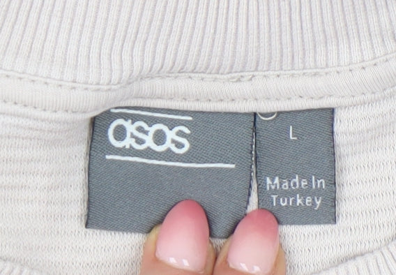 ASOS Men’s Beige Striped Crew Neck T-Shirt, L