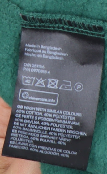 H&M Men's Green Pullover Sweatshirt, Size S, Relaxed Fit