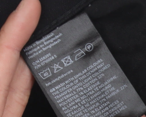 H&M Girls Black Denim Shorts - Size 11-12 Years Slim Fit