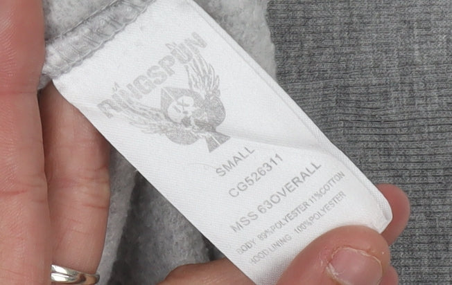 Bluespun Men's Grey Pullover Hoodie, Small, Logo Accent