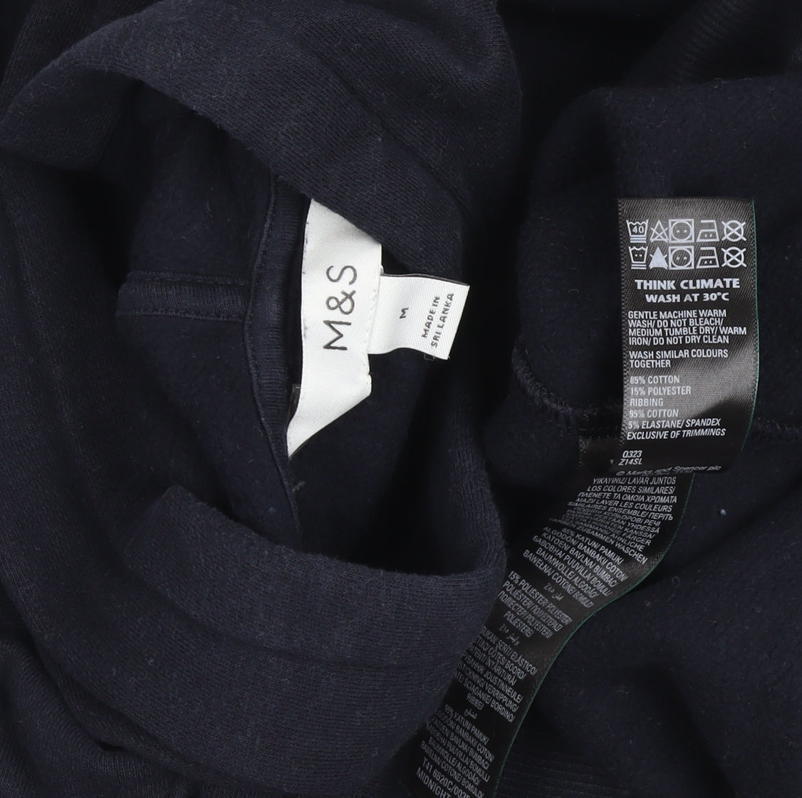 Marks and Spencer Men's Black Medium Pullover Hoodie