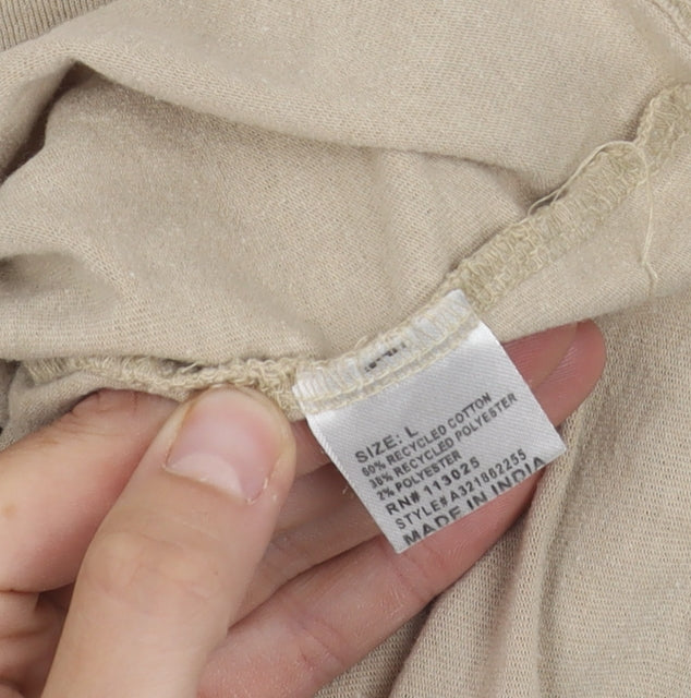 Recycler Threads Men's Beige Graphic T-Shirt L