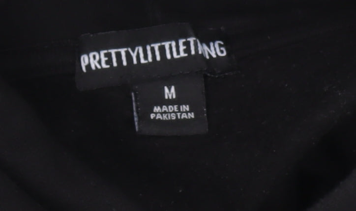 PrettyLittleThing Unisex Black Pullover Hoodie M
