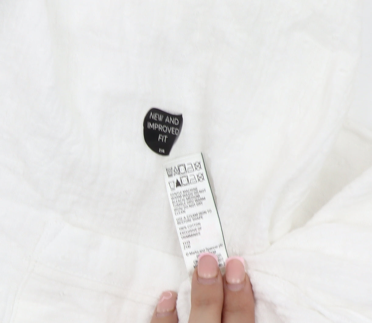 Marks and Spencer Women's White Long Sleeve Pyjama Top