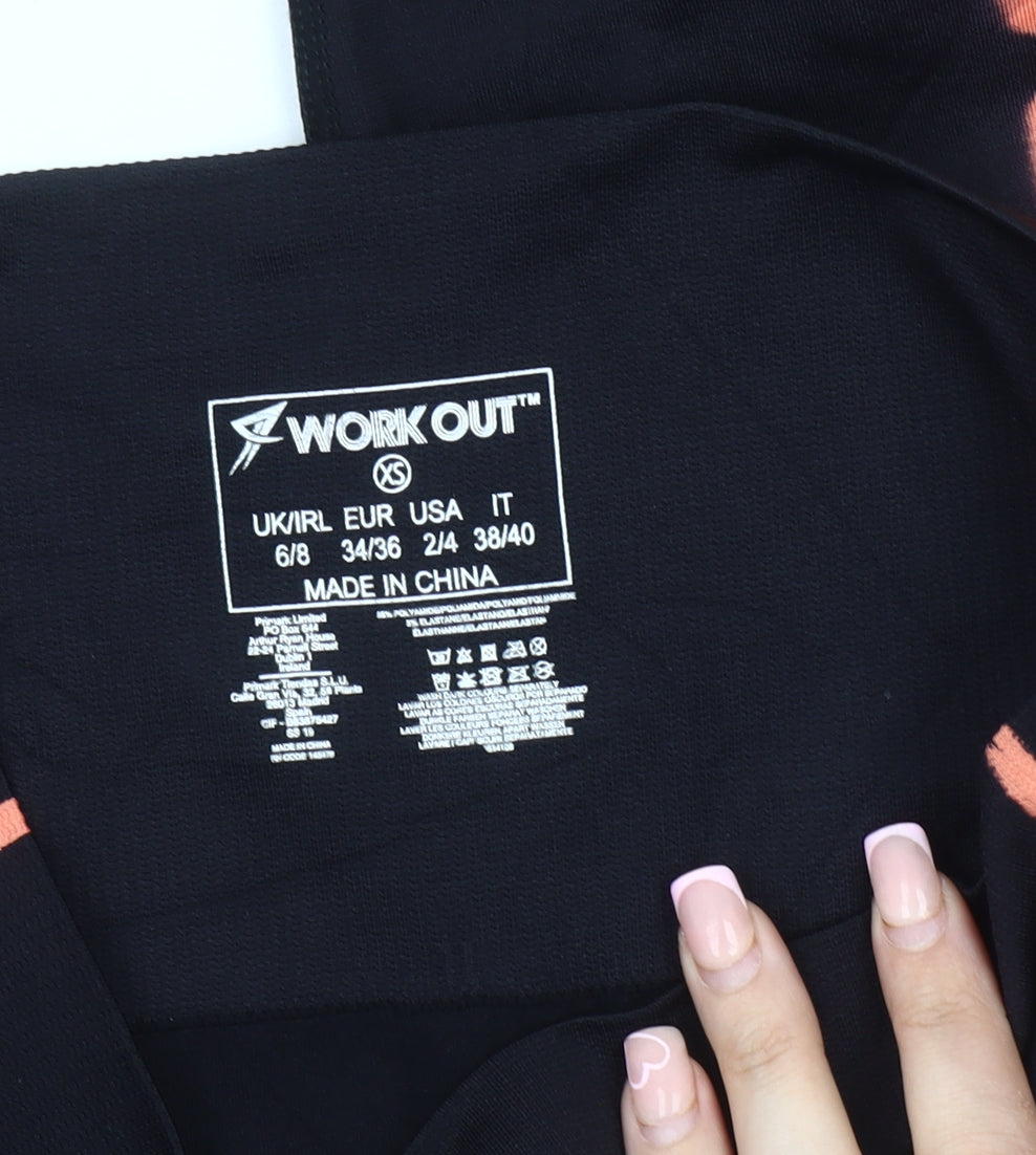 Work Out Women's Black Tie Dye Leggings XS