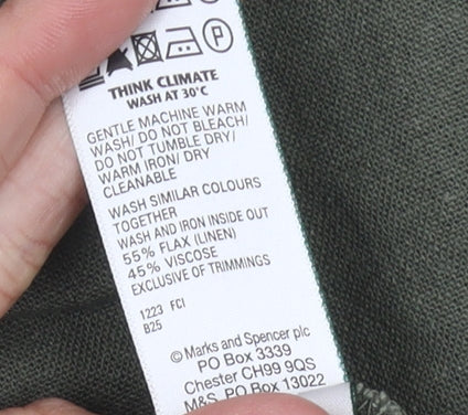 Marks and Spencer Women's Green Linen Skirt, Size 14