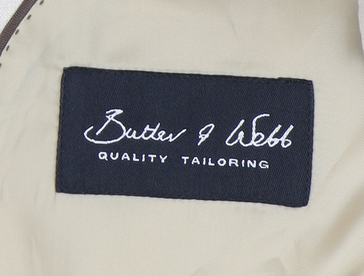 Butler & Webb Men's Beige Blazer, 38 Short, Notch Lapel